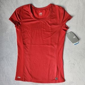 Alo Red Short Sleeve Mesh Back Cool Fit Yoga Workout Tshirt, Size XS